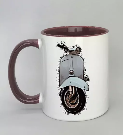 Keramiktasse mit Vespa Innenseite bordeaux
