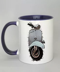 Keramiktasse mit Vespa Innenseite dunkelblau