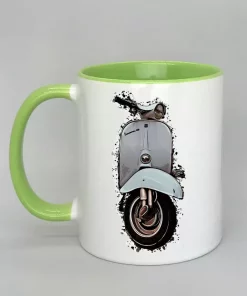 Keramiktasse mit Vespa Innenseite hellgrün