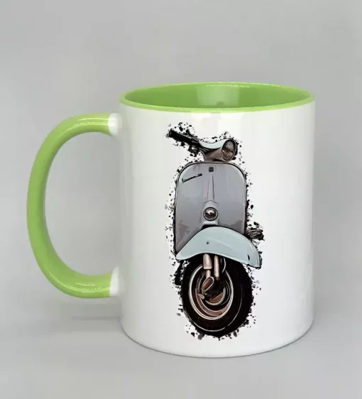 Keramiktasse mit Vespa Innenseite hellgrün