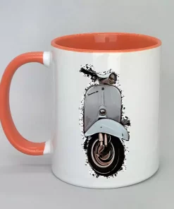 Keramiktasse mit Vespa Innenseite rot