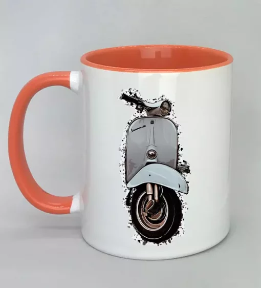 Keramiktasse mit Vespa Innenseite rot