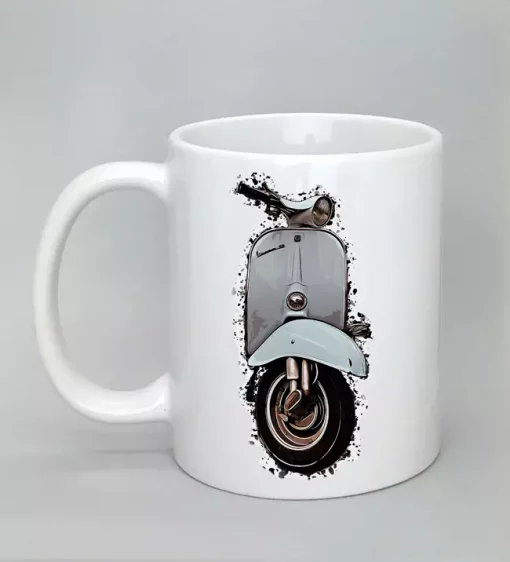 Keramiktasse mit Vespa weiß