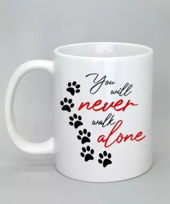 Keramiktasse You will never walk alone weiß