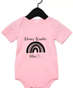 Kurzarm Babybody Kleines Wunder mit Name pink