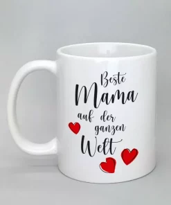 Spruchtasse Beste Mama auf der ganzen Welt weiß