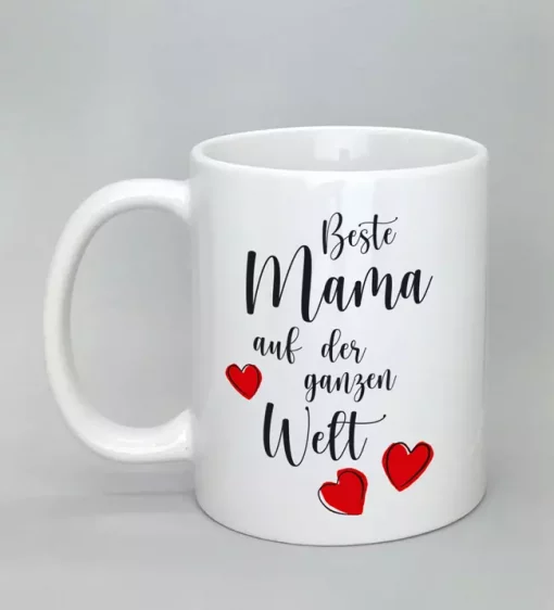 Spruchtasse Beste Mama auf der ganzen Welt weiß