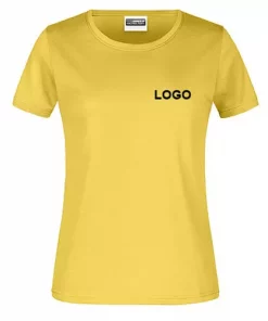 Damen T-Shirt mit Logo gelb