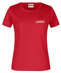 Damen T-Shirt mit Logo rot