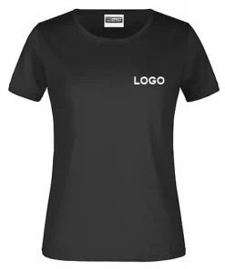 Damen T-Shirt mit Logo schwarz
