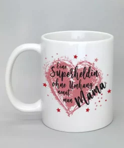 Spruchtasse Superheldin Mama weiß