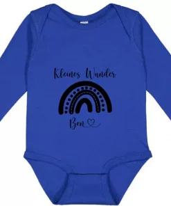 Langarm Baby Body Kleines Wunder Name blau