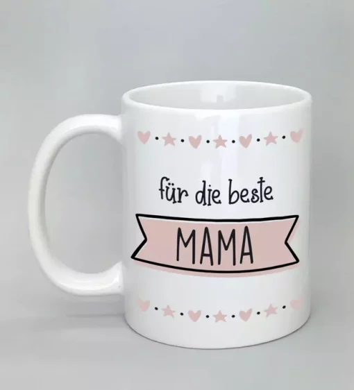Spruchtasse für die beste Mama weiß