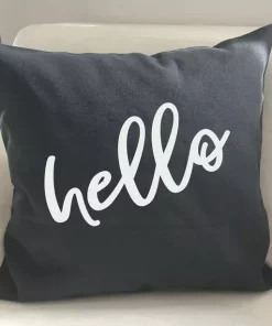 Spruchkissen Hello anthrazit