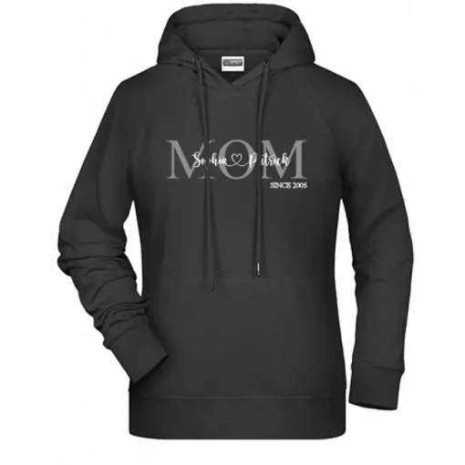 Personalisiertes MOM Hoodie schwarz