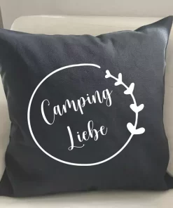 Kissen Camping Liebe anthrazit