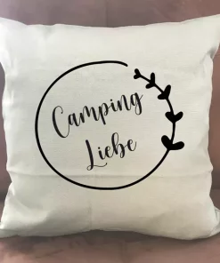 Kissen Camping Liebe hellbeige
