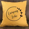 Kissen Camping Liebe dunkelgelb
