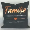 Personalisiertes Kissen Familie anthrazit