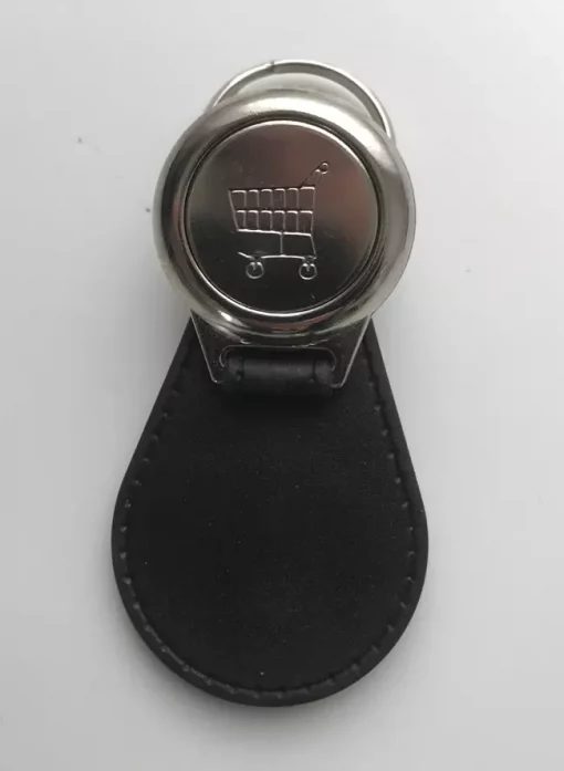 Leder Schlüsselanhänger mit Einkaufswagenchip
