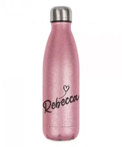 Personalisierte Glitzerflasche pink