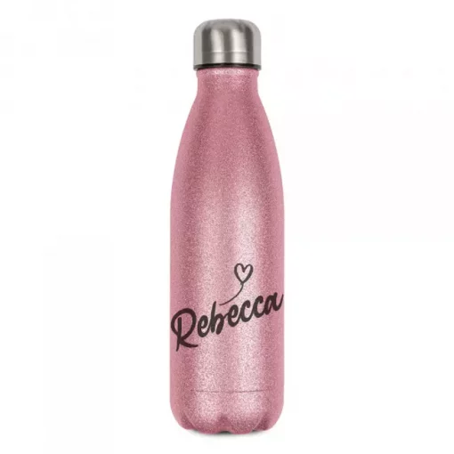Personalisierte Glitzerflasche pink