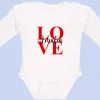 Langarm Baby Body LOVE mit Name weiß