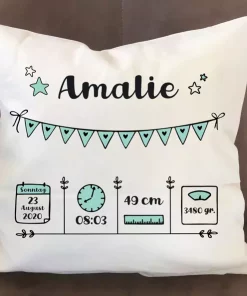 Personalisiertes Geburtskissen