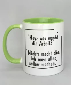 Spruchtasse mit farbiger Innenseite