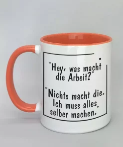 Spruchtasse mit farbiger Innenseite