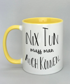 Spruchtasse mit farbiger Innenseite