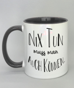 Spruchtasse mit farbiger Innenseite