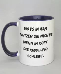 Spruchtasse mit farbiger Innenseite