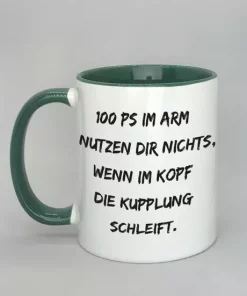 Spruchtasse mit farbiger Innenseite