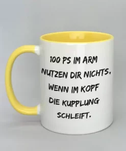 Spruchtasse mit farbiger Innenseite