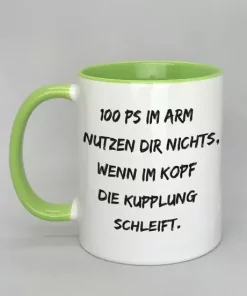 Spruchtasse mit farbiger Innenseite