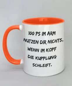 Spruchtasse mit farbiger Innenseite