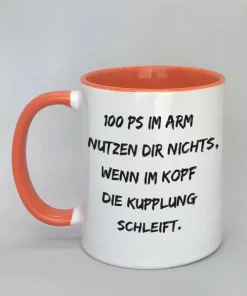Spruchtasse mit farbiger Innenseite