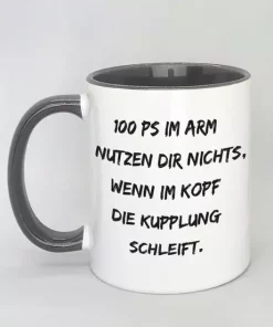 Spruchtasse mit farbiger Innenseite