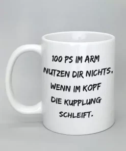 Spruchtasse komplett weiß
