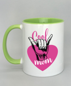 Cool Mom Spruchtasse mit farbiger Innenseite