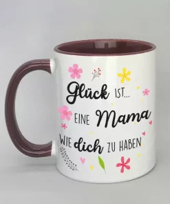 Spruchtasse mit farbiger Innenseite