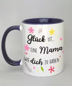 Spruchtasse mit farbiger Innenseite