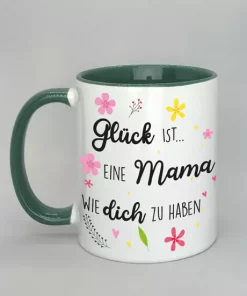 Spruchtasse mit farbiger Innenseite