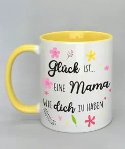 Spruchtasse mit farbiger Innenseite