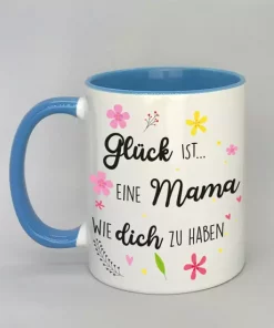 Spruchtasse mit farbiger Innenseite