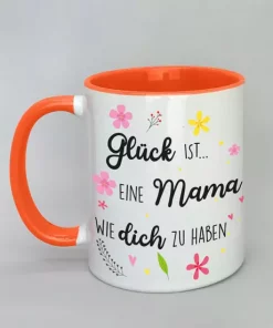 Spruchtasse mit farbiger Innenseite