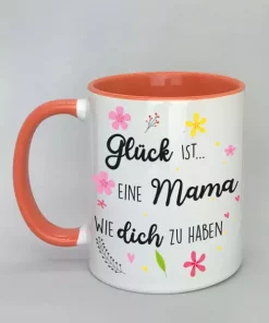 Spruchtasse mit farbiger Innenseite