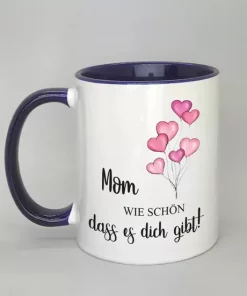 Spruchtasse Mom mit farbiger Innenseite