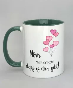 Spruchtasse Mom mit farbiger Innenseite